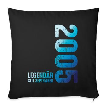 September 2005 Year 2005 Retro 2005 Vintage 2005 - Sofa pillowcase 17,3'' x 17,3'' (45 x 45 cm) - black - Front