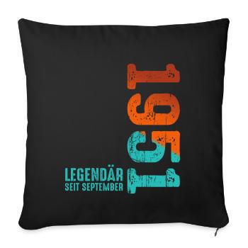 Since September 1951 Year 1951 Retro Vintage 1951 - Sofa pillowcase 17,3'' x 17,3'' (45 x 45 cm) - black - Front