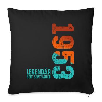Since September 1953 Year 1953 Retro Vintage 1953 - Sofa pillowcase 17,3'' x 17,3'' (45 x 45 cm) - black - Front