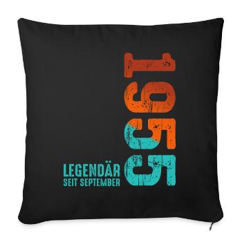Since September 1955 Year 1955 Retro Vintage 1955 - Sofa pillowcase 17,3'' x 17,3'' (45 x 45 cm) - black - Front