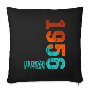 Since September 1956 Year 1956 Retro Vintage 1956 - Sofa pillowcase 17,3'' x 17,3'' (45 x 45 cm) - black - Front