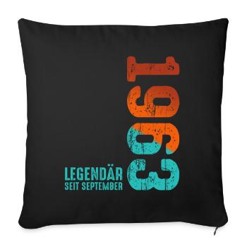 Since September 1963 Year 1963 Retro Vintage 1963 - Sofakissenbezug 45 x 45 cm - Schwarz - Vorne