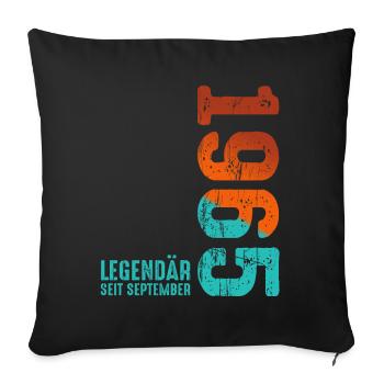 Depuis Septembre 1965 Année 1965 Rétro Vintage 1965 - Housse de coussin décorative 45 x 45 cm - noir - Devant
