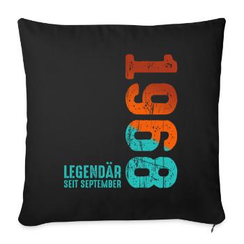 Depuis Septembre 1968 Année 1968 Rétro Vintage 1968 - Housse de coussin décorative 45 x 45 cm - noir - Devant