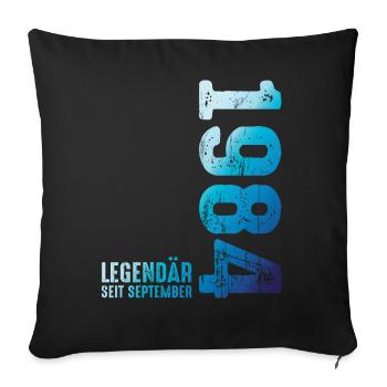 Légendaire depuis septembre 1984 - Housse de coussin décorative 45 x 45 cm - noir - Devant