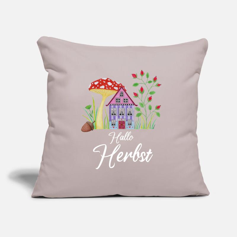 Hello Autumn Toadstool Dwarf House Autumnal Sofa pillowcase 17,3'' x 17,3'' (45 x 45 cm)