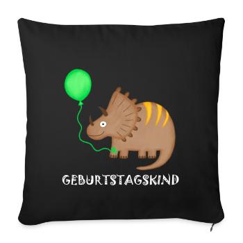 Birthday Boy Triceratops Dino Birthday - Sofa pillowcase 17,3'' x 17,3'' (45 x 45 cm) - black - Front
