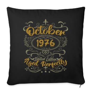 Octobre 1976 Cadeau 1976 Anniversaire Octobre 1976 - Housse de coussin décorative 45 x 45 cm - noir - Devant
