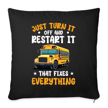 School Bus Driver | Funny School Bus Driver - Sofa pillowcase 17,3'' x 17,3'' (45 x 45 cm) - black - Front