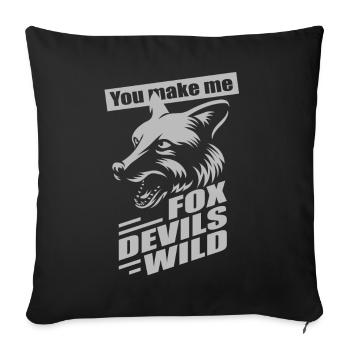 Fox Devils Wild FDW Fox Devil Wild Denglish - Sofa pillowcase 17,3'' x 17,3'' (45 x 45 cm) - black - Front