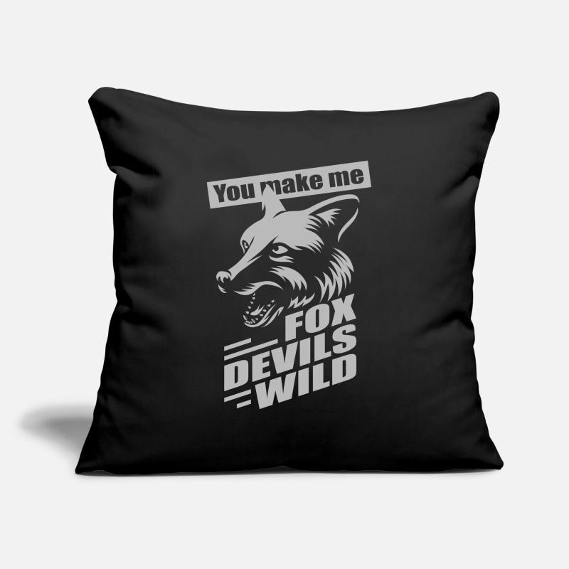 Fox Devils Wild FDW Fox Devil Wild Denglish Housse de coussin décorative 45 x 45 cm