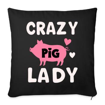 Animal cochon - Housse de coussin décorative 45 x 45 cm - noir - Devant