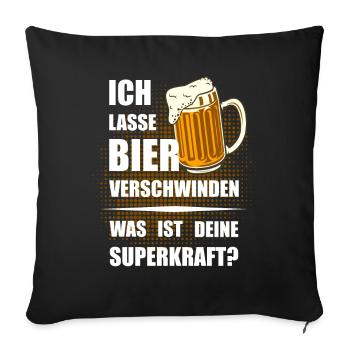 I make beer disappear superpower - Sofa pillowcase 17,3'' x 17,3'' (45 x 45 cm) - black - Front