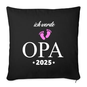I'm going to be grandpa in 2025 Grandpa-to-be in 2025 Pregnant - Sofa pillowcase 17,3'' x 17,3'' (45 x 45 cm) - black - Front