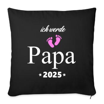 I'm going to be a dad in 2025 Pregnancy Dad in 2025 - Sofa pillowcase 17,3'' x 17,3'' (45 x 45 cm) - black - Front