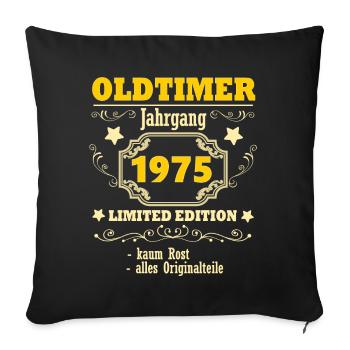 Vintage 1975 Vintage Car 50ème Cadeau d’Anniversaire - Housse de coussin décorative 45 x 45 cm - noir - Devant
