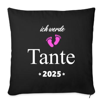 I'm Going To Be Aunt 2025 Pregnant 2025 Aunt Gift - Sofa pillowcase 17,3'' x 17,3'' (45 x 45 cm) - black - Front