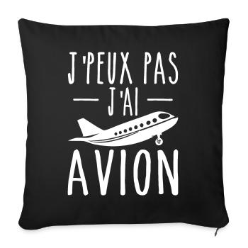 I Can't I Have Airplane Humor Aviation Gift - Sofa pillowcase 17,3'' x 17,3'' (45 x 45 cm) - black - Front