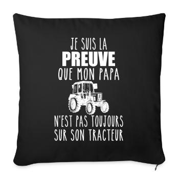 Beweis, dass mein Papa Traktor | Bauer Papa - Sofakissenbezug 45 x 45 cm - Schwarz - Vorne