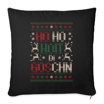 Ho Ho Hoit Di Goschn Noël - Housse de coussin décorative 45 x 45 cm - noir - Devant