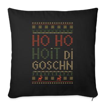 Ho Ho Hoit Di Goschn Noël Drôle - Housse de coussin décorative 45 x 45 cm - noir - Devant