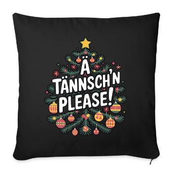 Noël : un Tännsch’n Please festif - Housse de coussin décorative 45 x 45 cm - noir - Devant