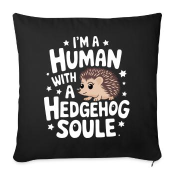 Igel Stachelig Tier Igel - Sofakissenbezug 45 x 45 cm - Schwarz - Vorne
