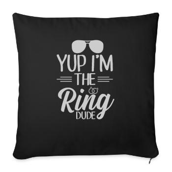 Ring Dude Ring Bearer Wedding Wedding Wedding Ring - Sofa pillowcase 17,3'' x 17,3'' (45 x 45 cm) - black - Front