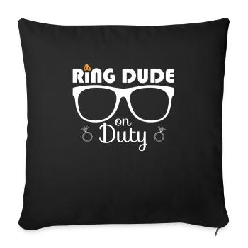 Ring Dude Ring Bearer Wedding Wedding Wedding Ring - Sofa pillowcase 17,3'' x 17,3'' (45 x 45 cm) - black - Front