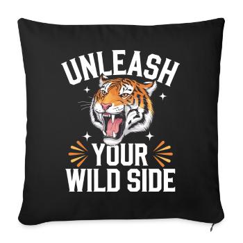 Tiger Animal Zoo Wild Animal - Sofa pillowcase 17,3'' x 17,3'' (45 x 45 cm) - black - Front