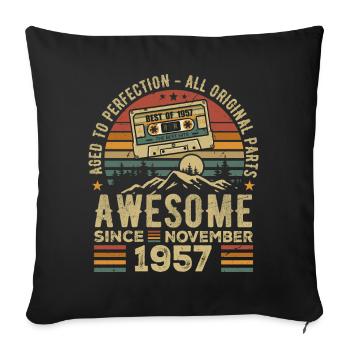 Awesome Since November 1957 Gift November 1957 - Sofa pillowcase 17,3'' x 17,3'' (45 x 45 cm) - black - Front