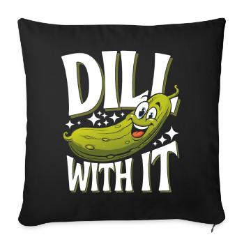 Cucumber Pickle Pickle Food Dill - Sofa pillowcase 17,3'' x 17,3'' (45 x 45 cm) - black - Front