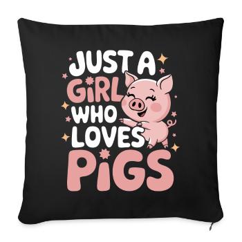 Animal cochon - Housse de coussin décorative 45 x 45 cm - noir - Devant
