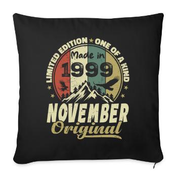 November 1999, November 1999 Birthday Gift - Sofa pillowcase 17,3'' x 17,3'' (45 x 45 cm) - black - Front