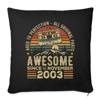 Génial Depuis Novembre 2003 Cadeau Novembre 2003 - Housse de coussin décorative 45 x 45 cm - noir - Devant