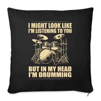 Batteur Drummer Drums Drumsticks Drumming - Sofakissenbezug 45 x 45 cm - Schwarz - Vorne