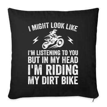 Funny Dirt Bike | Cute Motocross Dirt Bike Rider - Sofa pillowcase 17,3'' x 17,3'' (45 x 45 cm) - black - Front
