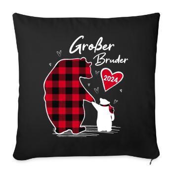 Big Brother Bear 2024 - Sofa pillowcase 17,3'' x 17,3'' (45 x 45 cm) - black - Front