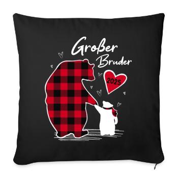 Big Brother Bear 2025 - Sofa pillowcase 17,3'' x 17,3'' (45 x 45 cm) - black - Front