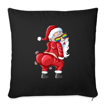 Père Noël Twerking Twerk Dancing LGBTQ Lunettes de soleil - Housse de coussin décorative 45 x 45 cm - noir - Devant