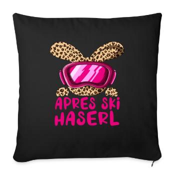 Après-ski bunny bunny party holiday skiing - Sofa pillowcase 17,3'' x 17,3'' (45 x 45 cm) - black - Front