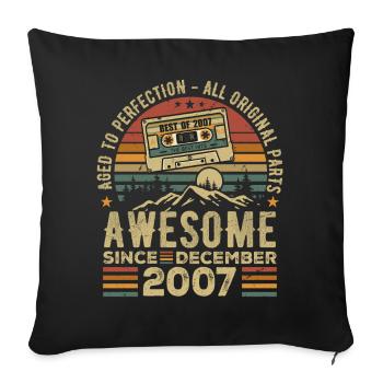 Birthday December 2007 | December 2007 Gift - Sofa pillowcase 17,3'' x 17,3'' (45 x 45 cm) - black - Front