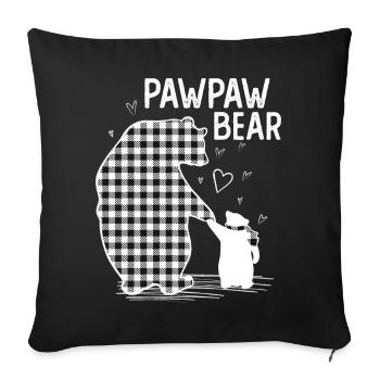 Pawpaw Bear - Sofa pillowcase 17,3'' x 17,3'' (45 x 45 cm) - black - Front