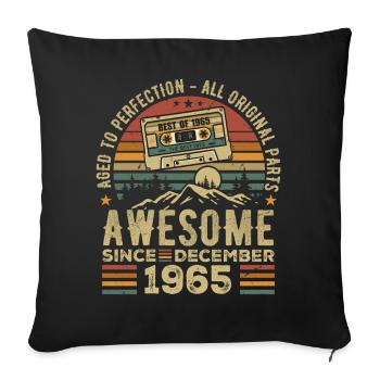 Birthday December 1965 | December 1965 Gift - Sofa pillowcase 17,3'' x 17,3'' (45 x 45 cm) - black - Front