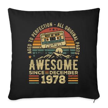 Birthday December 1978 | December 1978 Gift - Sofa pillowcase 17,3'' x 17,3'' (45 x 45 cm) - black - Front