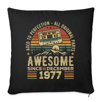 Birthday December 1977 | December 1977 Gift - Sofa pillowcase 17,3'' x 17,3'' (45 x 45 cm) - black - Front