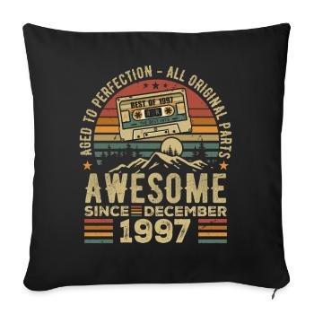 Anniversaire Décembre 1997 | Cadeau décembre 1997 - Housse de coussin décorative 45 x 45 cm - noir - Devant