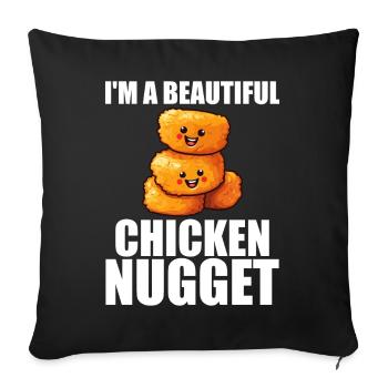 Cute Chicken Nugget For Women Chicken Nugget Lover - Housse de coussin décorative 45 x 45 cm - noir - Devant