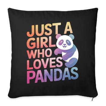 Panda Bear Panda Animal Pandas - Sofa pillowcase 17,3'' x 17,3'' (45 x 45 cm) - black - Front