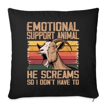 Emotional Support Animal - Sofa pillowcase 17,3'' x 17,3'' (45 x 45 cm) - black - Front